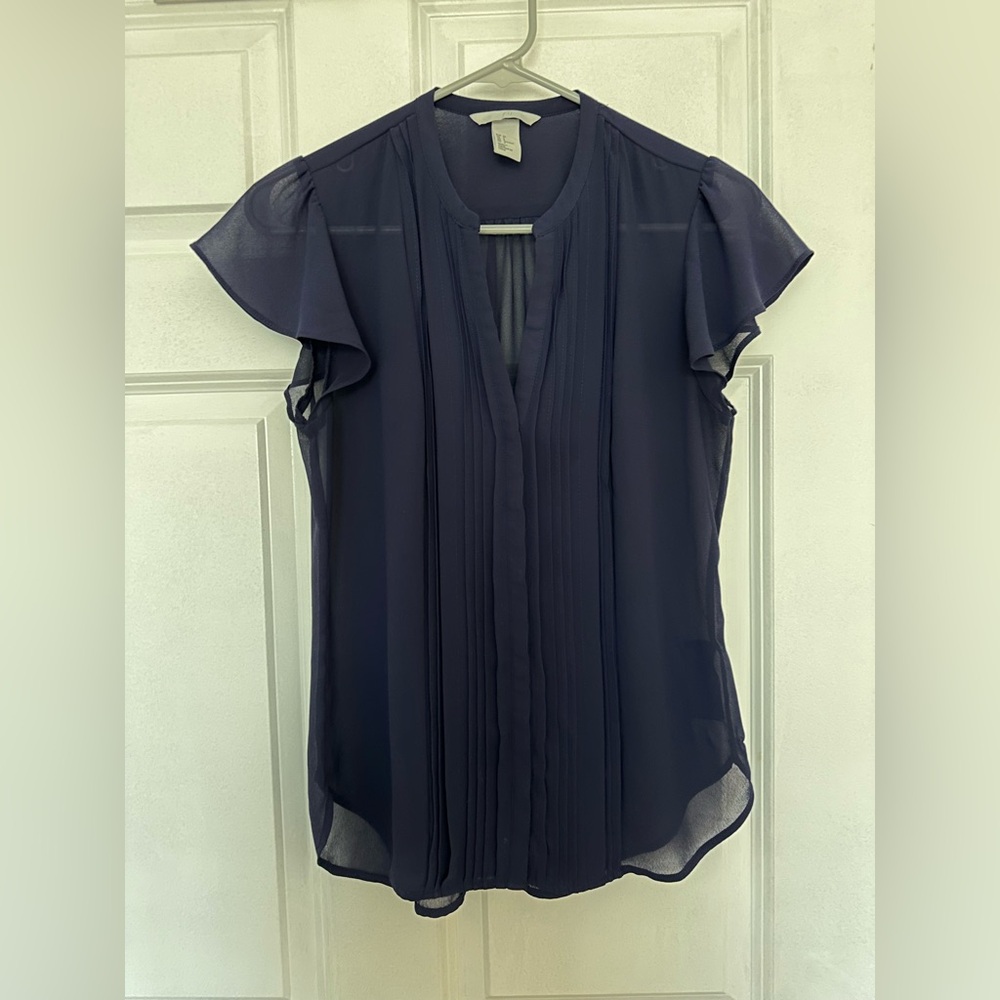 H&M blue sheer blouse - size 6